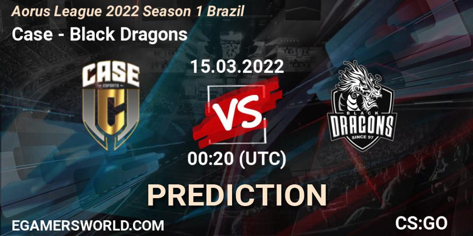 Pronóstico Case - Black Dragons. 15.03.2022 at 00:10, Counter-Strike (CS2), Aorus League 2022 Season 1 Brazil