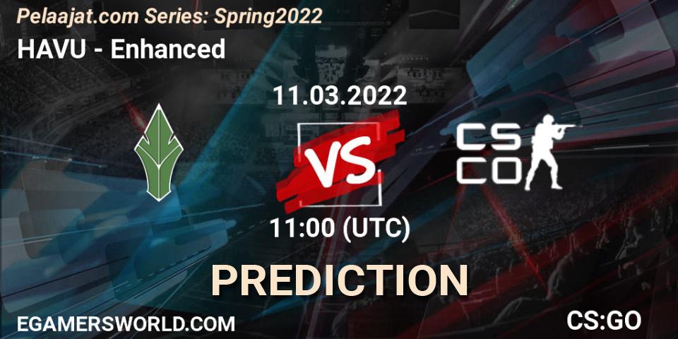 Pronóstico HAVU - Enhanced EC. 11.03.2022 at 11:00, Counter-Strike (CS2), Pelaajat.com Series: Spring 2022