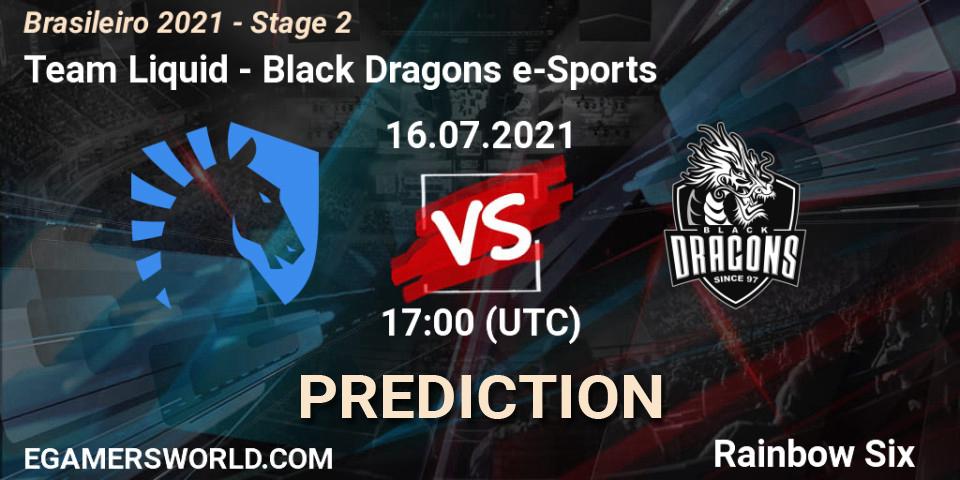 Pronóstico Team Liquid - Black Dragons e-Sports. 16.07.2021 at 17:00, Rainbow Six, Brasileirão 2021 - Stage 2