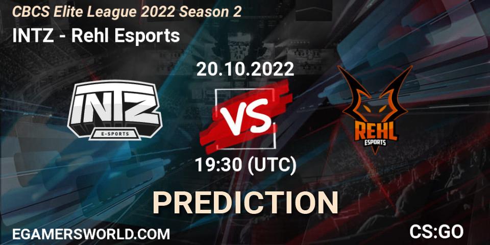 Pronóstico INTZ - Rehl Esports. 20.10.2022 at 18:20, Counter-Strike (CS2), CBCS Elite League 2022 Season 2