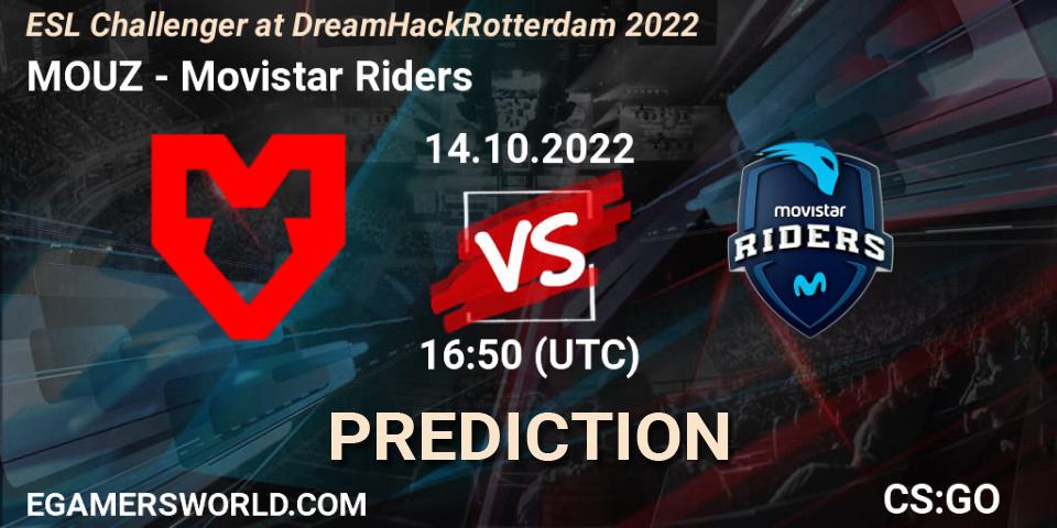 Pronóstico MOUZ - Movistar Riders. 14.10.22, CS2 (CS:GO), ESL Challenger at DreamHack Rotterdam 2022