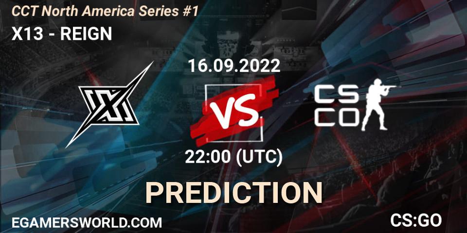 Pronóstico X13 - REIGN. 16.09.2022 at 22:00, Counter-Strike (CS2), CCT North America Series #1
