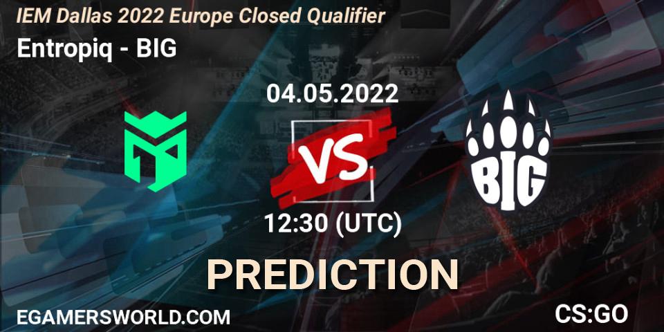 Pronóstico Entropiq - BIG. 04.05.2022 at 12:30, Counter-Strike (CS2), IEM Dallas 2022 Europe Closed Qualifier