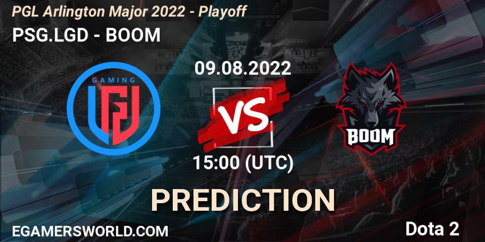 Pronóstico PSG.LGD - BOOM. 09.08.2022 at 15:01, Dota 2, PGL Arlington Major 2022 - Playoff