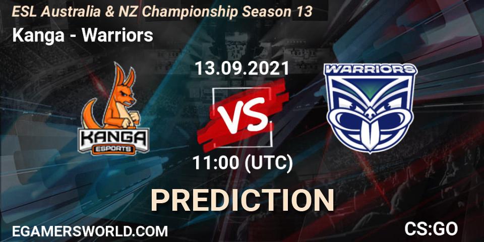 Pronóstico Kanga - Warriors. 13.09.2021 at 11:10, Counter-Strike (CS2), ESL Australia & NZ Championship Season 13