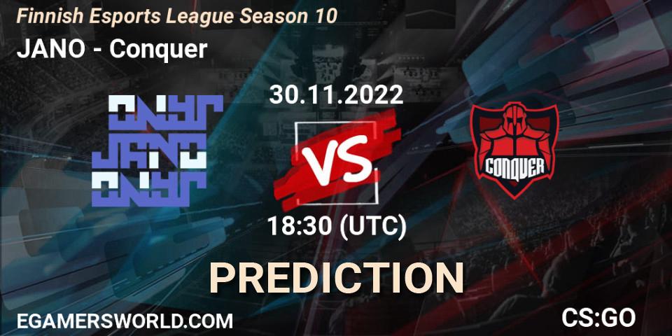 Pronóstico JANO - Conquer. 30.11.22, CS2 (CS:GO), Finnish Esports League Season 10