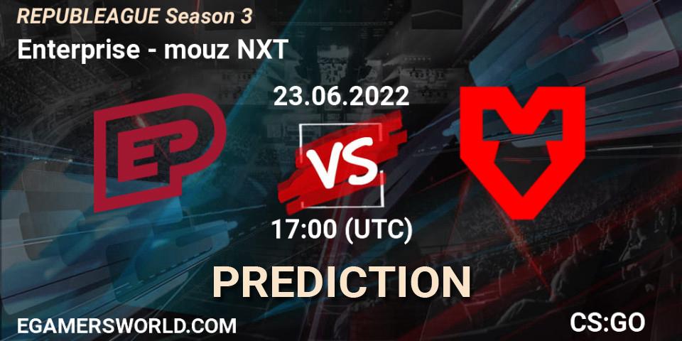 Pronóstico Enterprise - mouz NXT. 23.06.2022 at 17:25, Counter-Strike (CS2), REPUBLEAGUE Season 3
