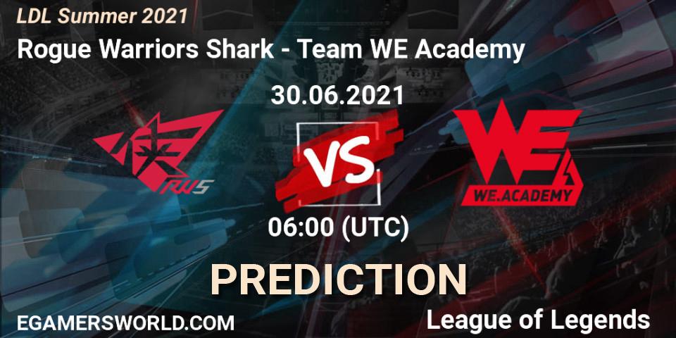 Pronóstico Rogue Warriors Shark - Team WE Academy. 30.06.2021 at 06:00, LoL, LDL Summer 2021