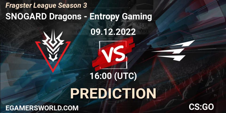 Pronóstico SNOGARD Dragons - Entropy Gaming. 09.12.2022 at 16:00, Counter-Strike (CS2), Fragster League Season 3