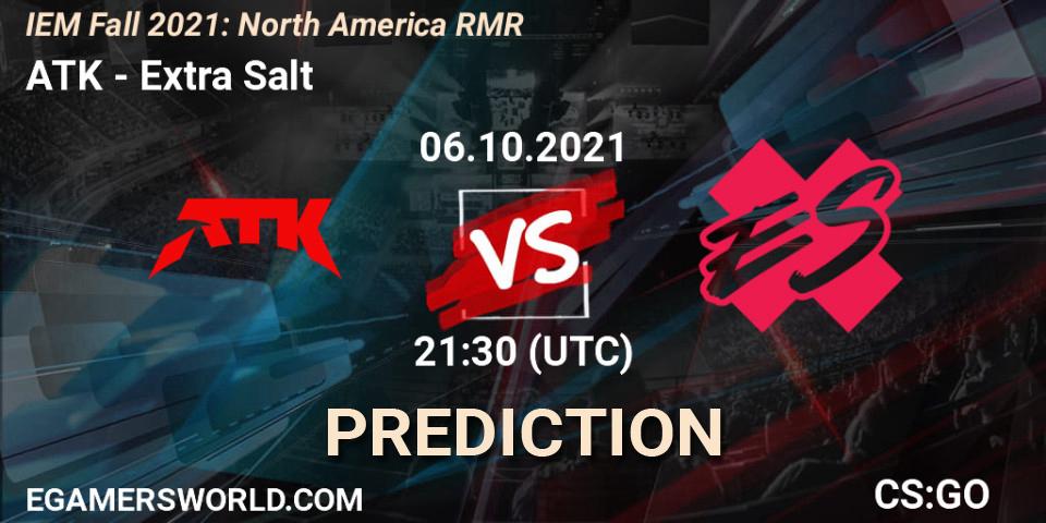 Pronóstico ATK - Extra Salt. 06.10.2021 at 20:20, Counter-Strike (CS2), IEM Fall 2021: North America RMR