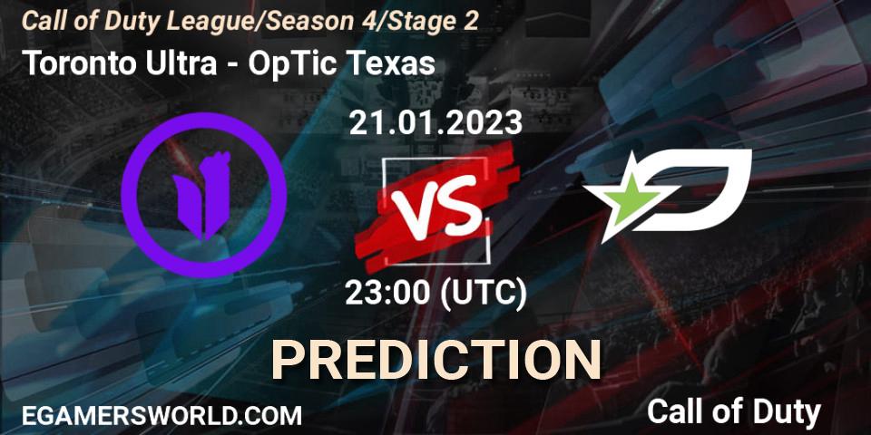 Pronóstico Toronto Ultra - OpTic Texas. 21.01.2023 at 23:00, Call of Duty, Call of Duty League 2023: Stage 2 Major Qualifiers