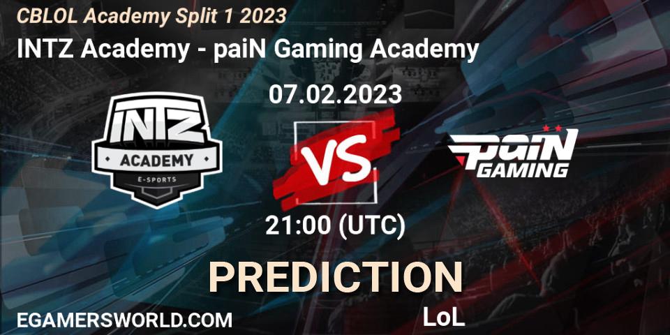 Pronóstico INTZ Academy - paiN Gaming Academy. 07.02.23, LoL, CBLOL Academy Split 1 2023