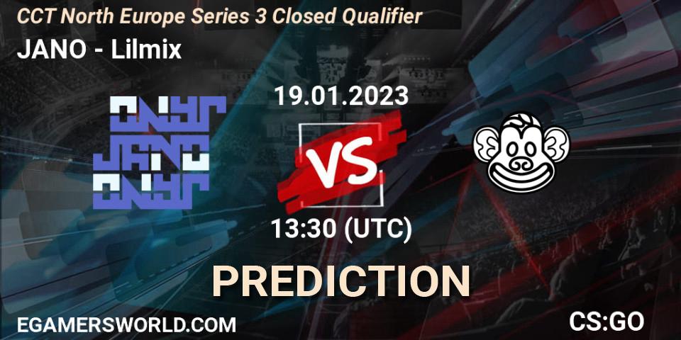 Pronóstico JANO - Lilmix. 19.01.2023 at 13:30, Counter-Strike (CS2), CCT North Europe Series 3 Closed Qualifier