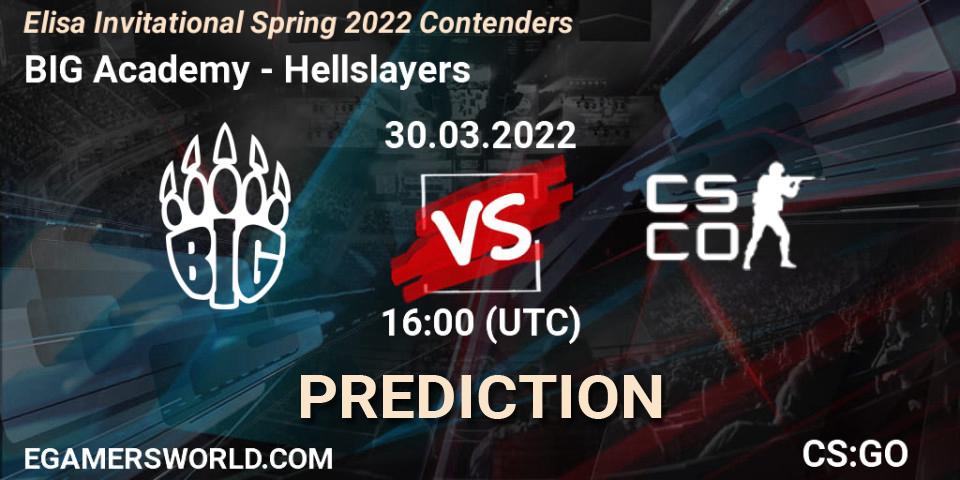Pronóstico BIG Academy - Hellslayers. 30.03.2022 at 13:00, Counter-Strike (CS2), Elisa Invitational Spring 2022 Contenders