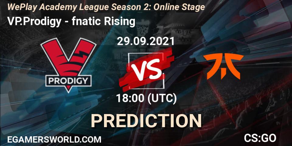 Pronóstico VP.Prodigy - fnatic Rising. 29.09.2021 at 17:30, Counter-Strike (CS2), WePlay Academy League Season 2: Online Stage