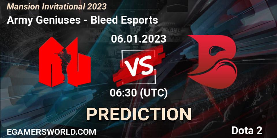 Pronóstico Army Geniuses - Bleed Esports. 07.01.2023 at 03:00, Dota 2, Mansion Invitational 2023