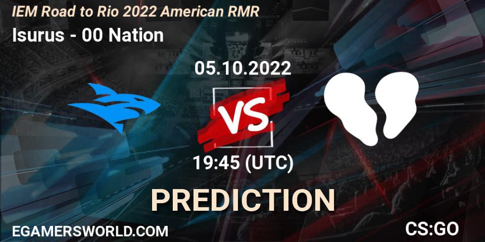 Pronóstico Isurus - 00 Nation. 05.10.2022 at 20:30, Counter-Strike (CS2), IEM Road to Rio 2022 American RMR