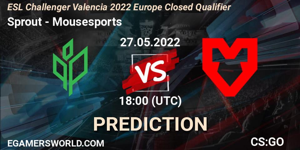 Pronóstico Sprout - Mousesports. 27.05.2022 at 18:00, Counter-Strike (CS2), ESL Challenger Valencia 2022 Europe Closed Qualifier
