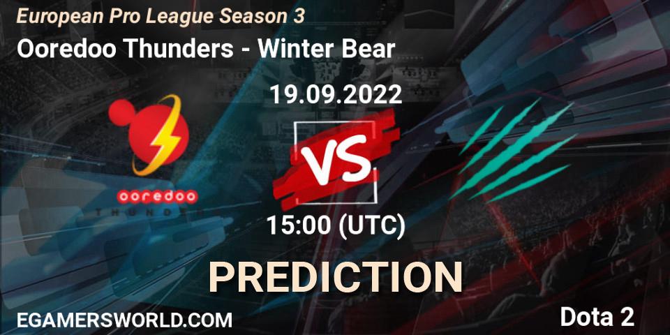 Pronóstico Ooredoo Thunders - Winter Bear. 20.09.2022 at 18:15, Dota 2, European Pro League Season 3 