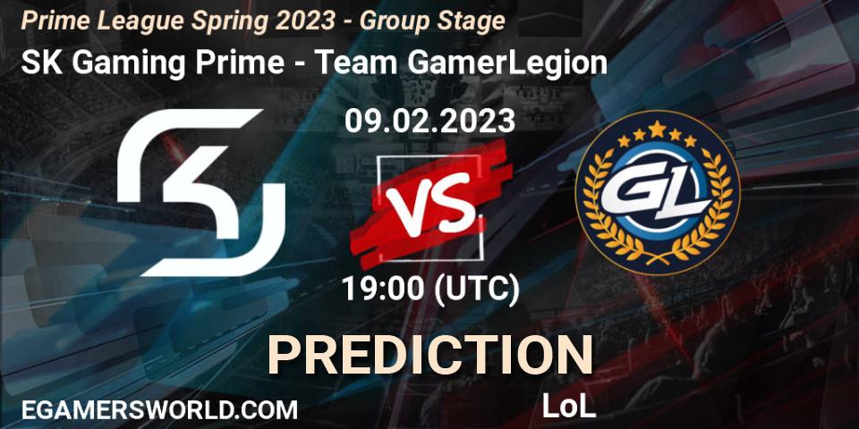 Pronóstico SK Gaming Prime - Team GamerLegion. 09.02.23, LoL, Prime League Spring 2023 - Group Stage