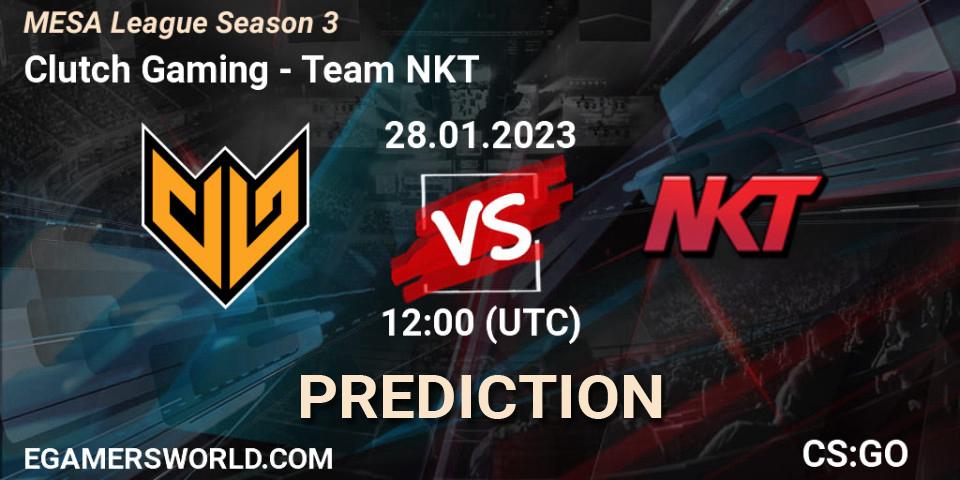 Pronóstico Clutch Gaming - Team NKT. 28.01.23, CS2 (CS:GO), MESA League Season 3