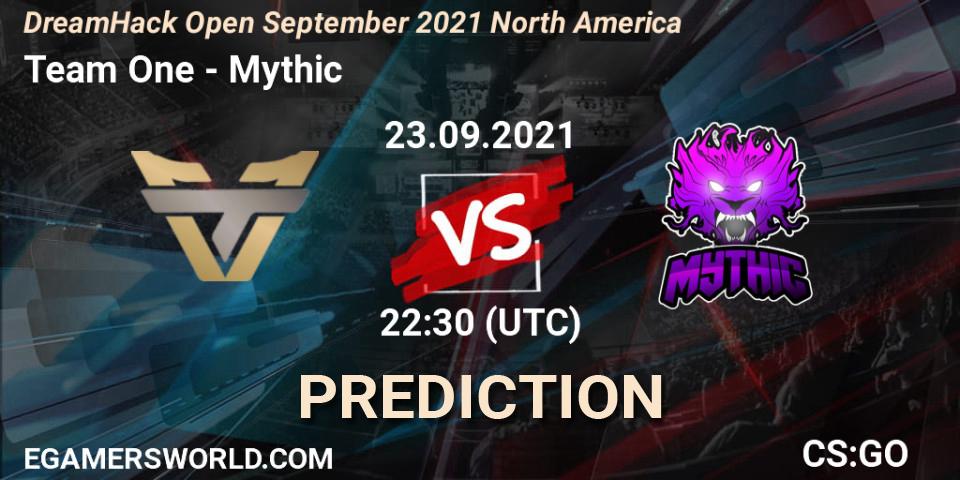 Pronóstico Team One - Mythic. 23.09.2021 at 23:00, Counter-Strike (CS2), DreamHack Open September 2021 North America