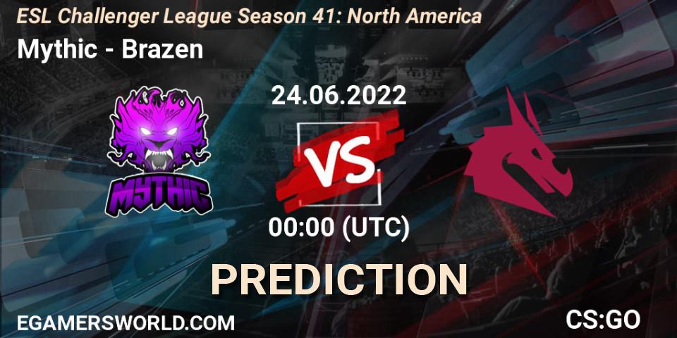 Pronóstico Mythic - Brazen. 24.06.2022 at 00:00, Counter-Strike (CS2), ESL Challenger League Season 41: North America
