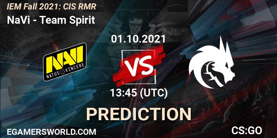 Pronóstico NaVi - Team Spirit. 01.10.2021 at 13:45, Counter-Strike (CS2), IEM Fall 2021: CIS RMR