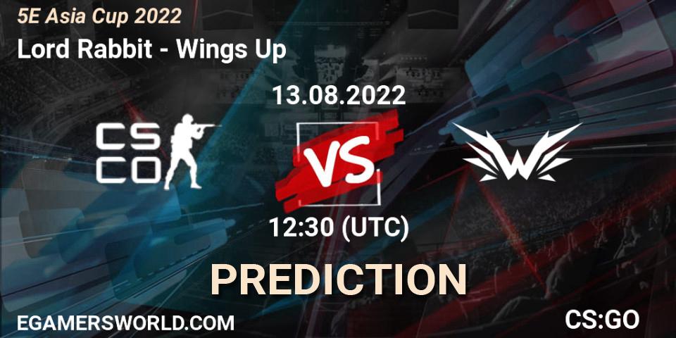 Pronóstico Lord Rabbit - Wings Up. 13.08.2022 at 12:30, Counter-Strike (CS2), 5E Asia Cup 2022