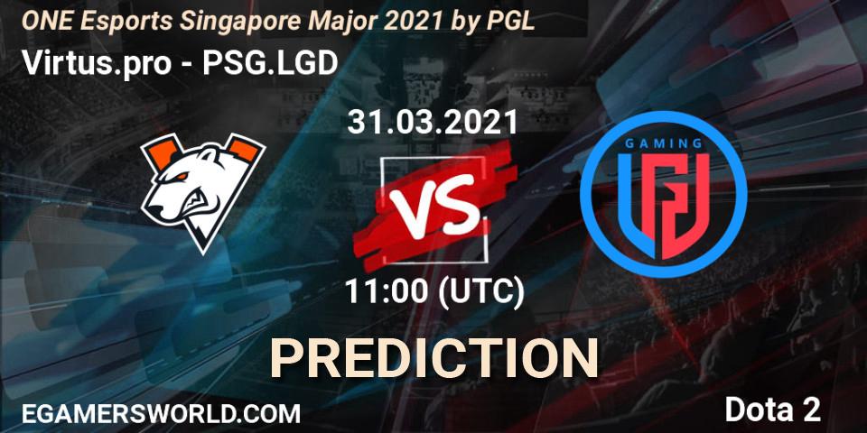 Pronóstico Virtus.pro - PSG.LGD. 31.03.2021 at 11:43, Dota 2, ONE Esports Singapore Major 2021