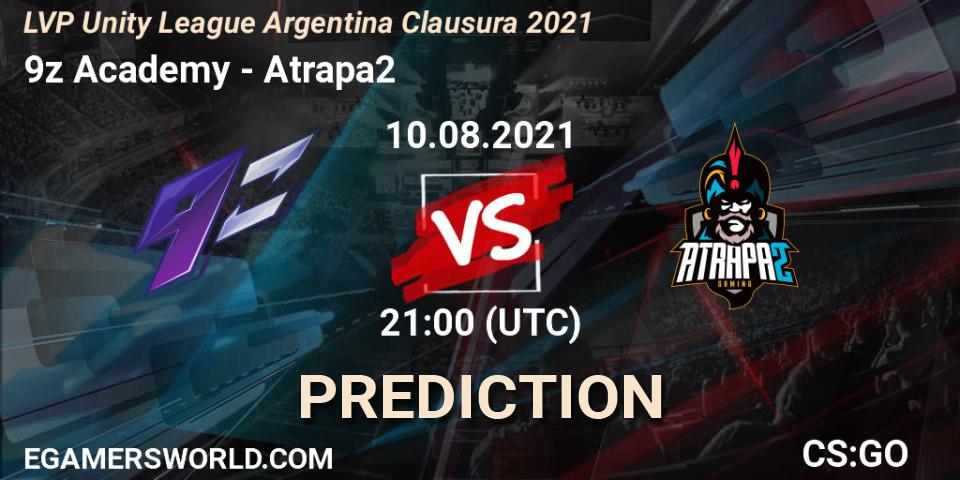 Pronóstico 9z Academy - Atrapa2. 10.08.21, CS2 (CS:GO), LVP Unity League Argentina Clausura 2021
