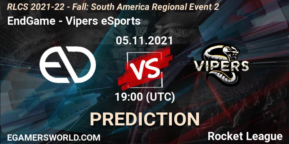 Pronóstico EndGame - Vipers eSports. 05.11.2021 at 19:00, Rocket League, RLCS 2021-22 - Fall: South America Regional Event 2