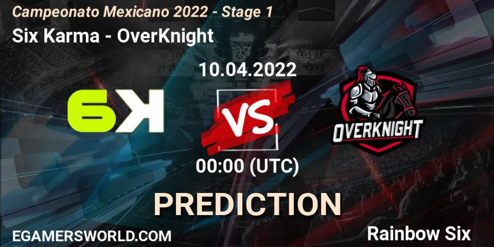 Pronóstico Six Karma - OverKnight. 09.04.2022 at 23:00, Rainbow Six, Campeonato Mexicano 2022 - Stage 1