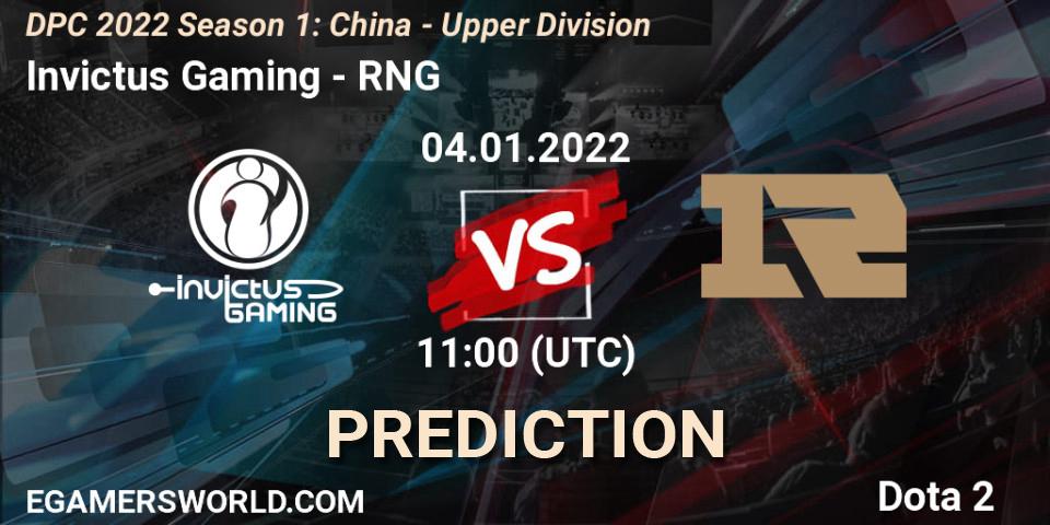 Pronóstico Invictus Gaming - RNG. 04.01.22, Dota 2, DPC 2022 Season 1: China - Upper Division