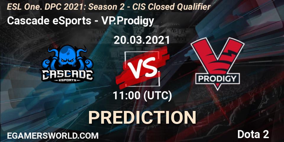Pronóstico Cascade eSports - VP.Prodigy. 20.03.2021 at 11:01, Dota 2, ESL One. DPC 2021: Season 2 - CIS Closed Qualifier