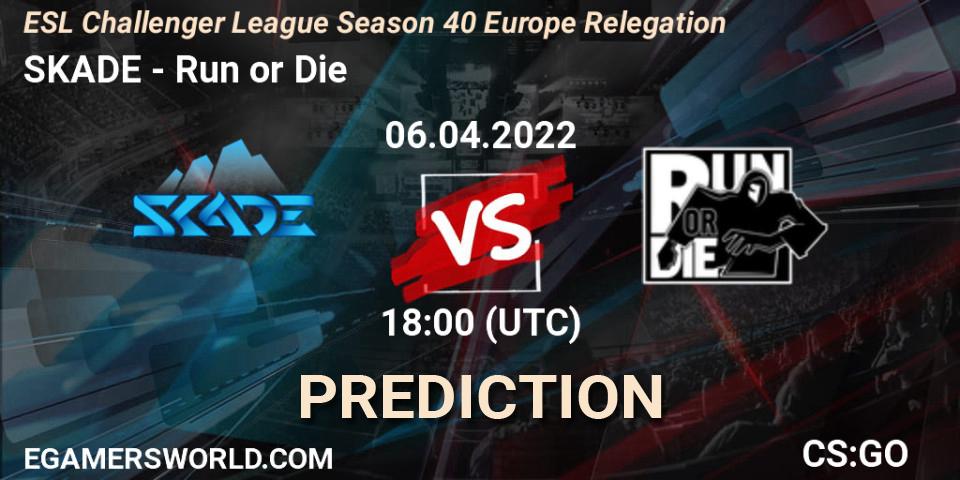 Pronóstico SKADE - Run or Die. 06.04.2022 at 18:00, Counter-Strike (CS2), ESL Challenger League Season 40 Europe Relegation