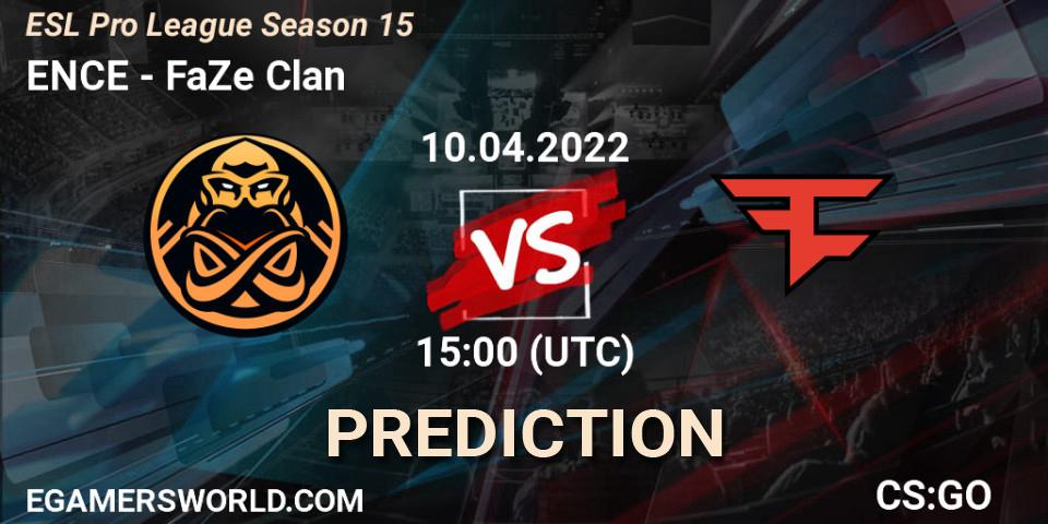 Pronóstico ENCE - FaZe Clan. 10.04.2022 at 15:00, Counter-Strike (CS2), ESL Pro League Season 15