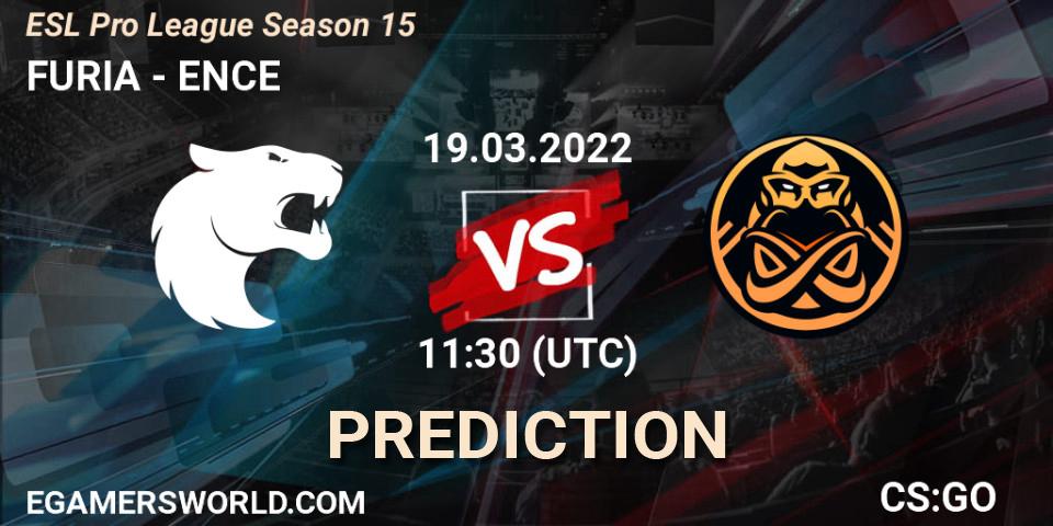 Pronóstico FURIA - ENCE. 19.03.2022 at 11:30, Counter-Strike (CS2), ESL Pro League Season 15