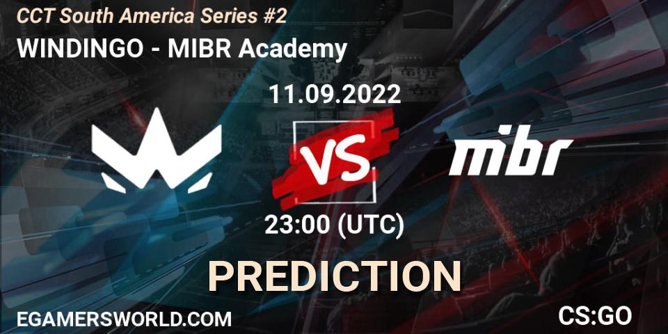 Pronóstico WINDINGO - MIBR Academy. 11.09.2022 at 23:30, Counter-Strike (CS2), CCT South America Series #2