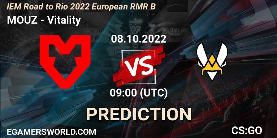 Pronóstico MOUZ - Vitality. 08.10.2022 at 09:00, Counter-Strike (CS2), IEM Road to Rio 2022 European RMR B