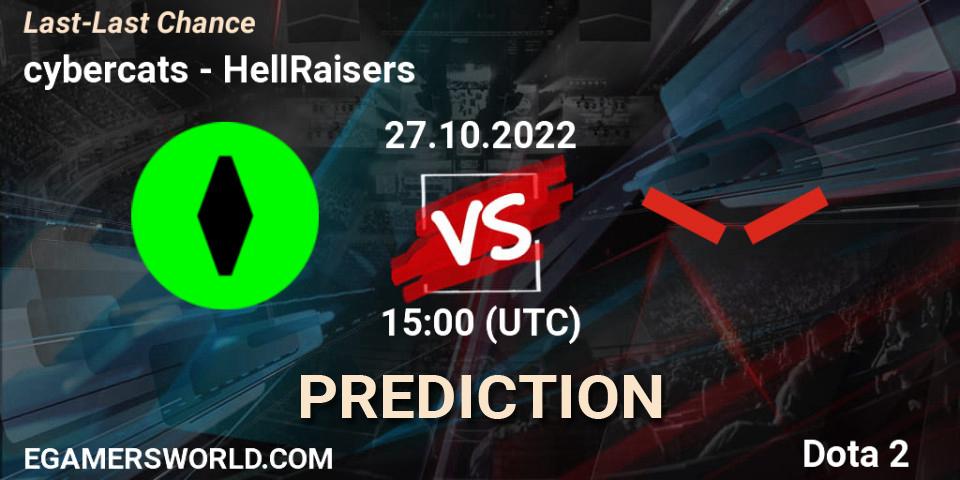 Pronóstico cybercats - HellRaisers. 27.10.2022 at 15:15, Dota 2, Last-Last Chance