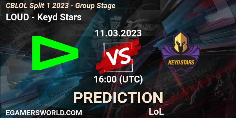 Pronóstico LOUD - Keyd Stars. 11.03.2023 at 16:00, LoL, CBLOL Split 1 2023 - Group Stage