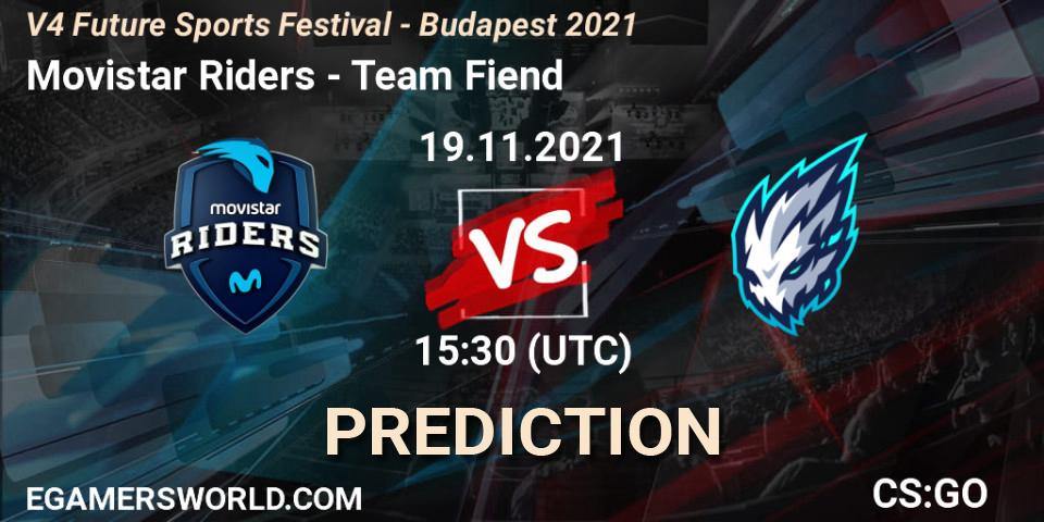 Pronóstico Movistar Riders - Team Fiend. 19.11.2021 at 15:40, Counter-Strike (CS2), V4 Future Sports Festival - Budapest 2021