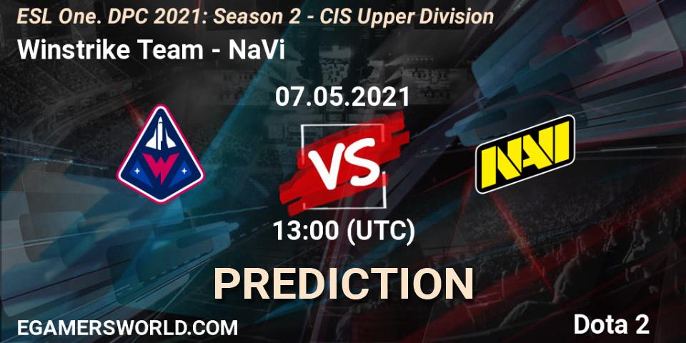 Pronóstico Winstrike Team - NaVi. 07.05.2021 at 13:47, Dota 2, ESL One. DPC 2021: Season 2 - CIS Upper Division
