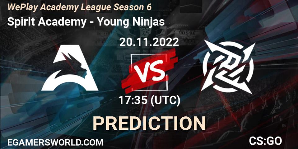 Pronóstico Spirit Academy - Young Ninjas. 20.11.2022 at 17:35, Counter-Strike (CS2), WePlay Academy League Season 6