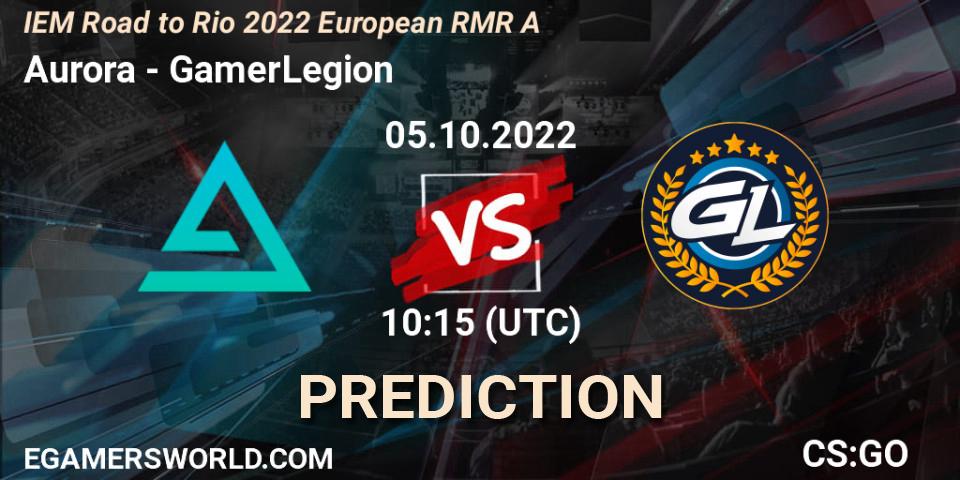 Pronóstico Aurora - GamerLegion. 05.10.2022 at 10:30, Counter-Strike (CS2), IEM Road to Rio 2022 European RMR A