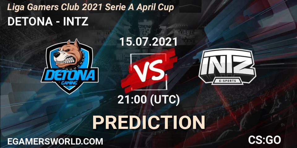 Pronóstico DETONA - INTZ. 15.07.2021 at 21:00, Counter-Strike (CS2), Liga Gamers Club 2021 Serie A April Cup
