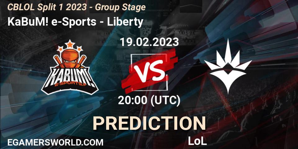 Pronóstico KaBuM! e-Sports - Liberty. 19.02.2023 at 20:15, LoL, CBLOL Split 1 2023 - Group Stage