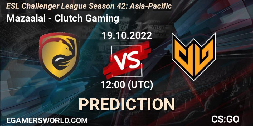 Pronóstico Mazaalai - Clutch Gaming. 19.10.22, CS2 (CS:GO), ESL Challenger League Season 42: Asia-Pacific