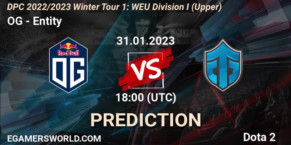 Pronóstico OG - Entity. 31.01.23, Dota 2, DPC 2022/2023 Winter Tour 1: WEU Division I (Upper)